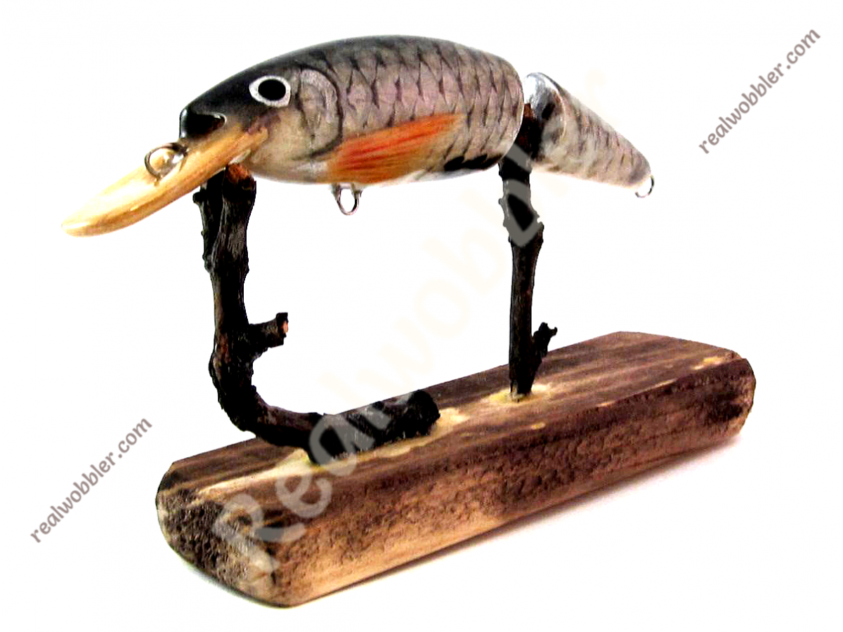 A Jointed Lure M Size with Common Rudd Skin Realwobbler Handmade