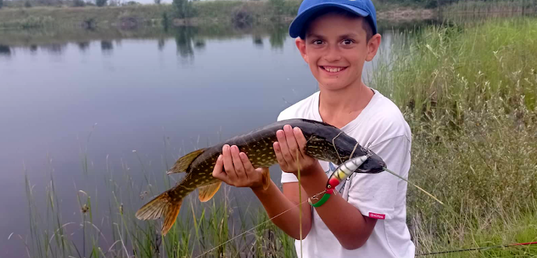 Nikola's catch on Retro Fire Cat crankbait Nikola's catch