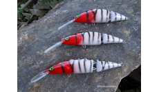 Crankbait Artesanal Retro "Red Head Jointed Zebra"