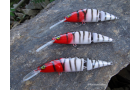 Handmade Crankbait Retro &quot;Red Head Jointed Zebra&quot;