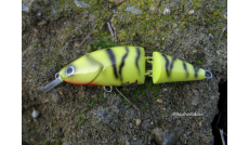 Handmade Crankbait "Retro Perch Yellow Jointed S 8"