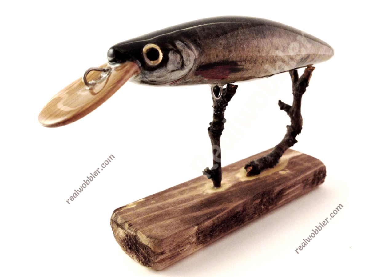 Handmade wood fishing lure for the fishing of bass, pike, asp fish