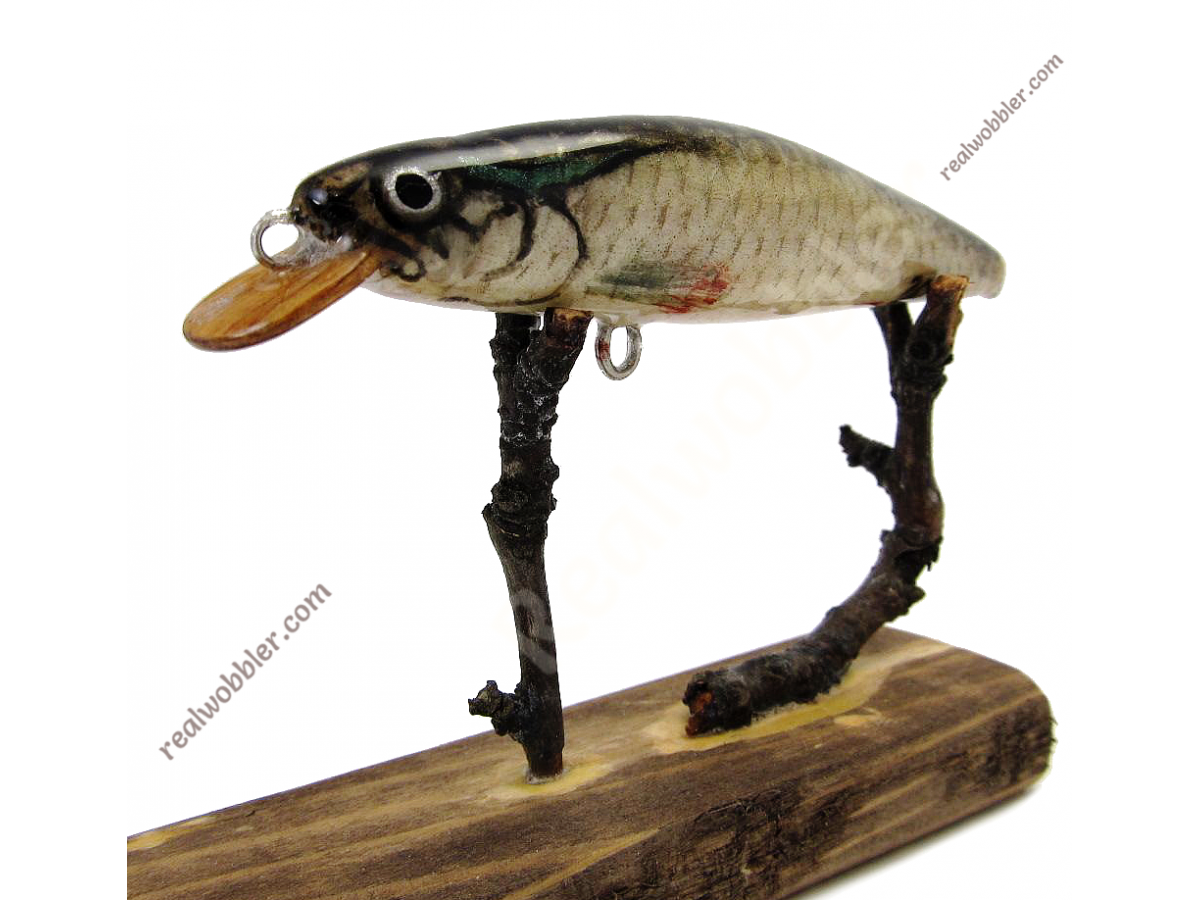 Handmade Wooden Fishing Lure with Fish Skin for Striped Bass, Bass