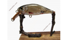 Dicker Wobbler Mini mit Rotfeder-Fischhaut